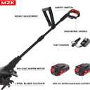 MZK 20V Cordless Tiller Cultivator with Steel Tines,8-inch Wide Battery Powered Garden Cultivator, 360RPM Electric Mini Tiller for Lawn/Gardening/Soil Cultivation(2 * 2AH Battery&Charger Included)