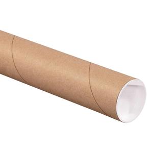 BOX USA Cardboard Tubes with Caps, 24"L x 1.5"W x 1.5"H, Pack of 50 | Poster Tube for Mailing and Storage of Blueprints, Artwork, Crafts, Long Art Holder, 24 inches