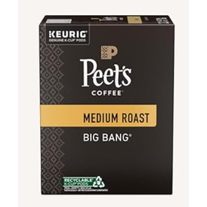 Peet's Coffee, Medium Roast Keurig K-Cup Pods, 100% Arabica Coffee - Big Bang 88 Count (4 Boxes of 22 Pods)