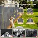 Retractable Baby Gates Extra Wide 200 Inch, 42 Inch Tall Mesh Dog Gate with Reinforcement Rods, Hardware Mounted Safety Gate for Large Openings, Stairs, Garage, Deck, Driveway, Indoor Outdoor, Gray