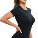 MathCat Seamless Workout Tops for Women, Short Sleeve Compression Athletic Shirts Soft Yoga Gym Tops, Medium