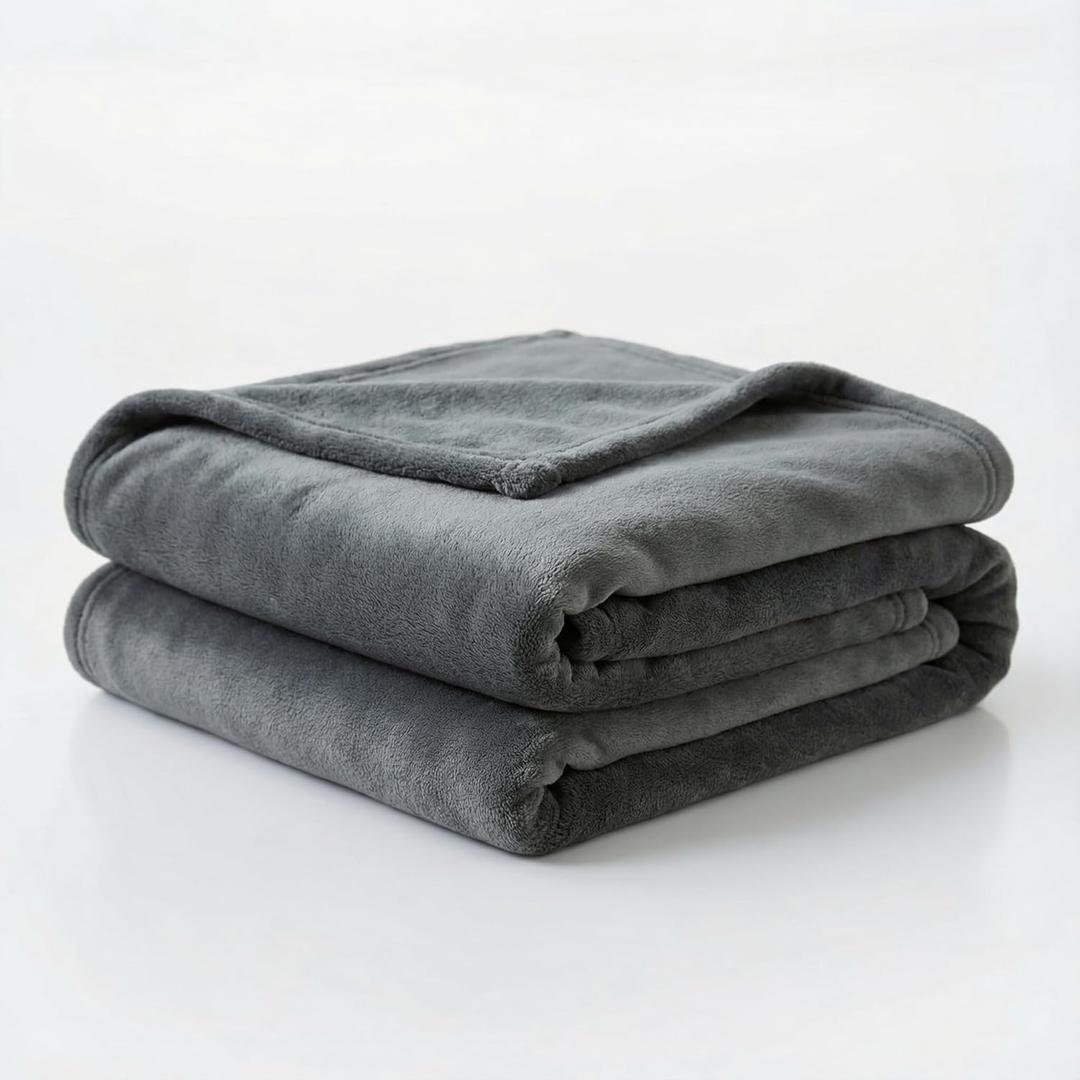 Fleece Blanket Full/Queen - 80x90 Inch Lightweight & Buttery-Soft Throw for Bed, Sofa, Camping | 300GSM Cloud-Touch Microfiber | Cozy Essentials for Travel & Movie Nights, (Alloy)