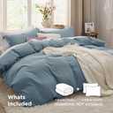 Bedsure Mineral Blue Duvet Covers Queen Size - Prewashed Cotton-Like Polyester Duvet Cover, Soft Queen Duvet Cover Set 3 Pieces with Zipper Closure, 1 Duvet Cover 90x90 inches and 2 Pillow Shams