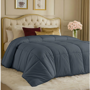 Utopia Bedding Comforters Twin Size, All Season Duvet Insert, Down Alternative Box Stitched Bed Comforter with Corner Tabs, Machine Washable (Grey