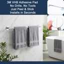 Chrome Towel Bar, Polished self-Adhesive Bathroom Towel Rack Wall Mounted, SUS304 Stainless Steel Towel Rod, No Drill Easy Install 3M Towel Holders 24 in