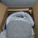 FERFALDER Counter Height Bar Stools with Full Back – Swivel Counter Stools Set of 2 with Linen Padded Back, Metal Footrest, Modern Barstools for Kitchen Counter, Island, Dining Room, Grey 24 inch