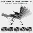 Folding Reclining Camp Chair with Footstool for Camp, Picnic, Lawn, Fishing | Heavy Duty,Padded Pillow,Cup Holder & Carry Bag,5-Position Adjustable,330 LBS