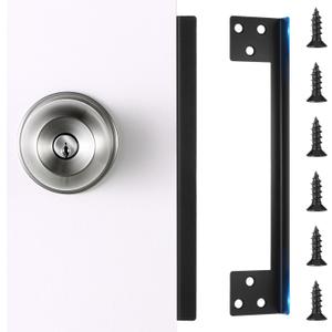 Door Latch Guard Plate 7” with 1” Offset Cover Door Reinforcement Lock, Outswing Angle Security Protector Shield, Security Reinforcement Striker Plates, D oor Knob/ Deadbolt Latch Protector Plate, 1Set