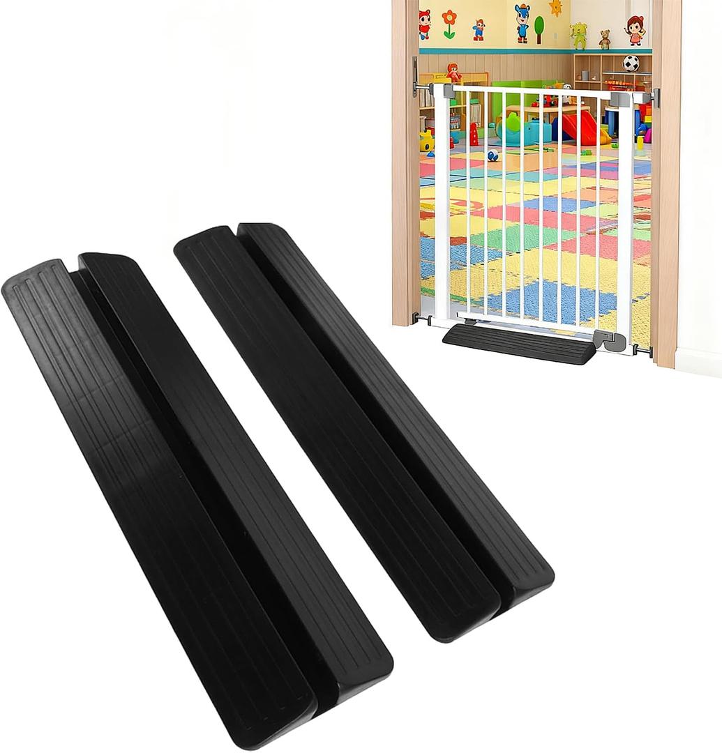 Threshold Ramps for Doorways Baby Gate,2pcs Safety Gate Accessory Set,Plastic Triangle Pet Gate Reinforcement Accessories Door Threshold Ramp