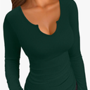 VICHYIE Womens Tops V Neck Summer Short Sleeve Casual Slim Fitted Tshirt Size Small