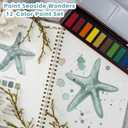 Watercolor Workbooks, Beginner Watercolor Painting Kit – 12 Colors Paint Set with Brush – Perfect for Gifting to Spark Creativity & Joy for Teens & Adults（Flower）