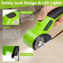 Cordless Electric Scissors 4.2V Rechargeable Cardboard Cutter with 2000mAh Battery, LED Light, Safety Lock, A Replacement Blade, Box Cutter for Cardboard, Cloth,Plastic and Thin Carpet