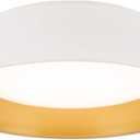 Flynix 12.5 Inch LED Flush Mount Ceiling Light Fixture, 26W, Super Bright 1350 Lumen, 3 Color 3000K/ 4000K/ 5000K, Matt White with Gold Inside, Dimmable Ceiling Lamp for Bedroom Hallway Bathroom Outdoor