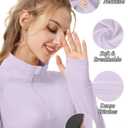 FKEEP Women's Sun Shirts Long Sleeve Athletic Jackets UPF 50+ Top with Thumb Holes Quick Dry for Golf Tennis Hiking (07 Lavender)