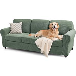 SUBRTEX 7 Pieces Stretch Sofa Slipcover Sets Couch Cover Sets Backrest Cushion Covers Furniture Protector Collection Set for Oversize Sofa Loveseat Chair Slip Covers(Large, Olive Drab)