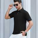 SAMERM Mens Knit Polo Shirts Short Sleeve Textured Casual Polo Shirt Fashion Stylish Lightweight Breathable T Shirt for Men (XL)