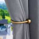 Premium Curtain Holdback, Quality Metal Decorative Curtain Holdbacks with Zinc Alloy Cap Finials,Rust-Proof, Set of 2 Window Curtain Holdbacks,Warm Gold