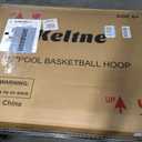 Oversized Pool Basketball Hoop with Super Bright Solar Lights, Poolside Basketball Hoop with 32" Shatterproof Backboard, Height Adjustment Pool Basketball Goal with Stainless Steel Rim,2 Balls