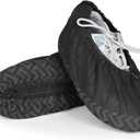 200 Count Shoe Covers Disposable Non-Slip, Premium Cloth Boot Covers, Slip-resistant, Durable, Breathable, Non-toxic, Recyclable (200ct Up to Men8.5 & Women 10)