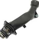 FORRIE Engine Coolant Thermostat with Housing Compatible with Mercedes Benz CL550 CL63 CLS63 GL450 ML550 S63 AMG S G63 GLS63 CLS550 E550 E63 GL550 GLE63 S550 SL550 E63 Replaces 2782000815