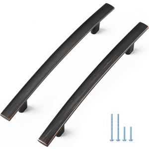Ravinte Oil-Rubbed Bronze Curved Cabinet Handles Arch Drawer Pulls for Kitchen (5 in Hole Center, 15 Pack)