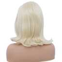 Rugelyss Short Blonde Wig with Bang Retro Bouffant Beehive Wigs fits 80s Costume or Halloween Party