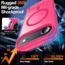 10 x MOZOTER for iPhone Air Case with Kickstand,[Compatible with MagSafe] [12FT Military Grade Protection] Slim Translucent Matte Shockproof Phone Case,6.5",Rosered