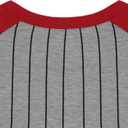 Womens 3/4 Sleeve Striped Baseball Shirt for Mama Crewneck Patchwork Raglan Baseball Mom Tops Red L (Gray, L)
