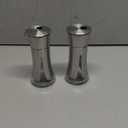 Salt and Pepper Shakers by Aelga - Salt Shaker with Adjustable Pour Holes for Himalayan, Kosher (Silver)