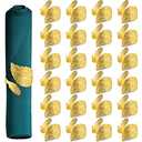 Gold Napkin Rings Set of 12, Metal Leaf Napkin Rings Cloth Napkin Holder for Weddings, Valentines Day, Holiday, Receptions, Dinner Party, Banquet, Buffet Table Decor