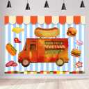 Food Truck Backdrop for Photography, 7x5ft / 2.1x1.5m, Dessert Shop Background Bread Backdrops, Party Decor Supplies Photo Shooting Props BJZYST159