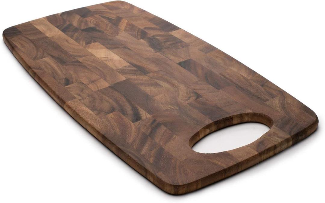 Ironwood Gourmet Calistoga End Grain Cheese Board, Acacia Wood 0.25 x 8 x 15 inches