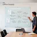 TOWON Magnetic Glass Whiteboard 60 x 48'', Frameless White Dry Erase Board
