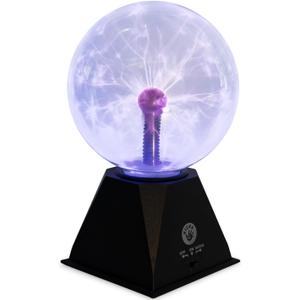 Kicko 10-Inch Plasma Ball - Blue Plasma Globe Touch and Sound Sensitive - Nebula Thunder Lightning Lamp Plug-in for Science Decor - Crystal Ball for Bedroom, Parties, Kids, and Home Decoration