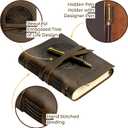 Leather Bound Journal for Men and Women, Handmade Gift Set with Tree of Life Embossed Journal and Stylish Pen, Vintage and Classic, Notebook, Sketchbook, Planner and Diary (300 Pages) (8x6")