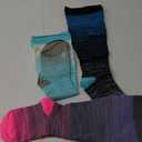 Doctor's Select 3 Pairs Plus Size Compression Socks Wide Calf - Up to 6XL | 20-30 mmHg Compression Socks for Women Wide Calf | Wide Compression Socks for Women Circulation | Blue, Light Blue, Purple & Pink (Stripes) (4X-Large, 3 Pairs - Line Patterns)
