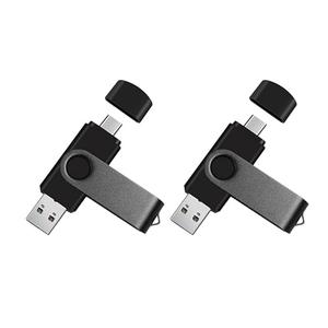 2-Pack 256GB Dual USB Flash Drive 2.0 - USB C & USB A 2-in-1 Thumb Drive for PC, Type C Phones,External Memory Stick for Photos/Videos