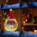 Santa Christmas Solar Lantern Hanging, Santa Claus Christmas Solar Lights Waterproof, Christmas Outdoor Lantern Decorations for Home, Porch, Patio, Yard, Garden (Red)