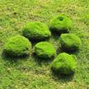Artificial Moss Blocks for Garden Decoration, 6-Piece Set, Green Decorative Moss Stones Suitable for Ecological Tanks, elf Gardens(Realistic Green Faux) Fake Moss