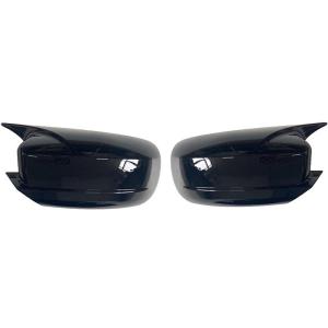 1 Pair Rear View Side Mirror Cover Door Mirror Caps Horn Style Compatible with Dodge Charger 2011-2021 Chrysler 200 300 2011-2018 (Glossy Black)