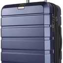 KROSER Hardside Expandable Carry On Luggage with Spinner Wheels & Built-in TSA Lock, Durable Suitcase Rolling Luggage with USB Port, Carry-On 20-Inch, Navy
