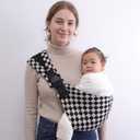 Baby Sling Carrier, Premium Cotton Blend Baby Carrier for Toddlers, Adjustable & Breathable Toddler Carrier with Ventilated Straps, Lightweight & Travel-Friendly Design (Ebony Check)
