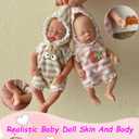 6 Inch Mini Silicone Baby Girl Doll, Realistic Sleeping Reborn Doll, pequeño