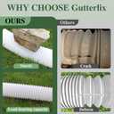 Gutterlix 4 Pack Flexible Gutter Downspout Extensions Extendable from 21" to 67", Downspout Extender Comes with Adapters, Thickened Down spout Drain Extension for Rainwater Drainage(White)