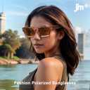 JM Trendy Polarized Square Sunglasses for Women Men Retro Chunky Rectangle Shades UV400 Protection