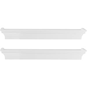 Melannco Arlington Floating Wall Shelves for Bedroom, Living Room, Nursery, Set of 2,14-Inch, White (Set of Two 14 Inch)
