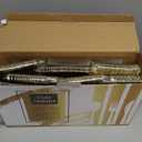 N9R 300PCS Gold Plastic Silverware, Heavy Duty Gold Plastic Cutlery Set Disposable Flatware Dinnerware, 100 Forks, 100 Spoons, 100 Knives, Perfect for Party, Wedding and Daily Use