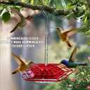 Hummingbird Feeders for Outdoors, Hummingbird Feeders with 30 Feeding Ports, Saucer Humming Bird Feeder Bee-Proof Leak-Proof No Drip, Easy to Clean and Refill (Red 2 Pcs)