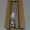 GXOACKJ Curtain Rods for windows 32-62 inch, 5/8 inch Decorative Silver Splicing Heavy Duty Metal Curtain Rod set with Brackets