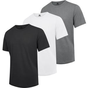 Mens T-Shirts Multi Pack Crewneck Cotton Tee Short Sleeve Classic Pullover Basic Summer Tops (3X-Large)
